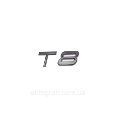 Емблема напис багажника Volvo T8 чорна