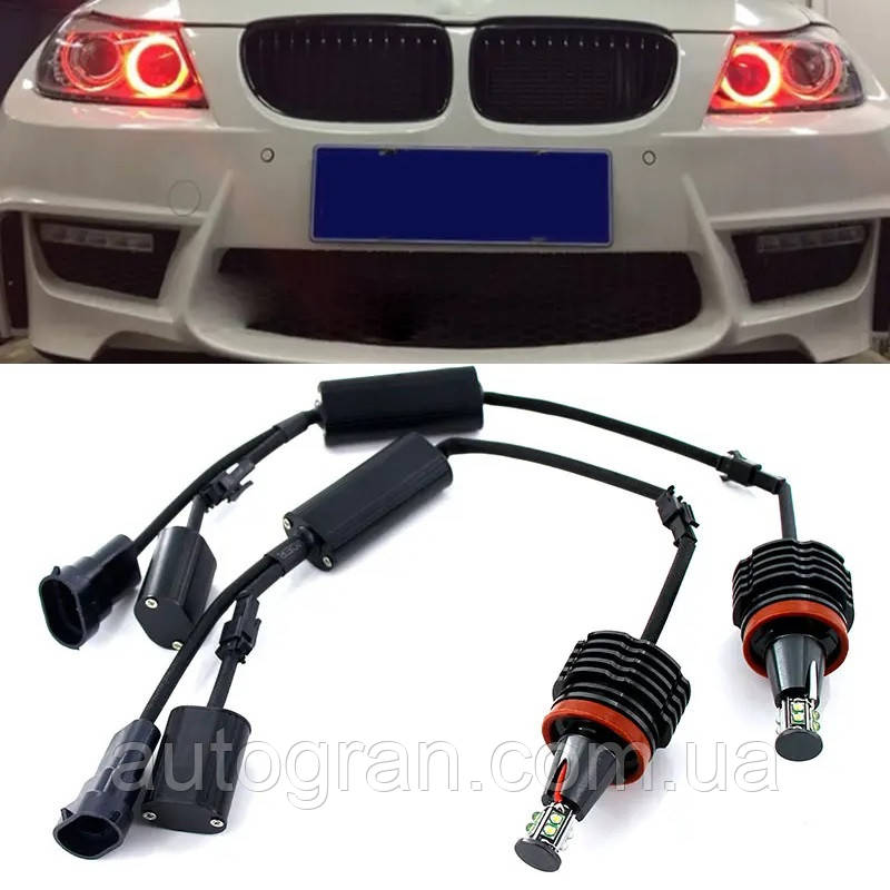 Світлодіодні маркери в ангельські очі BMW 120W E82 E90/92 X5 X6 E60 червоні