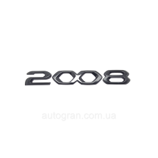 Емблема напис багажника Peugeot 2008 новий тип чорна