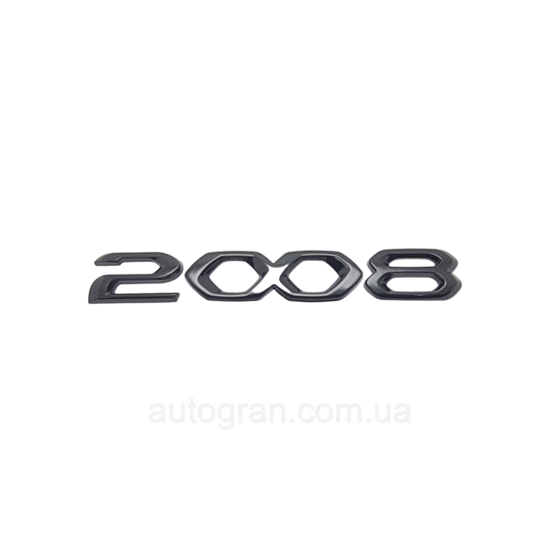 Емблема напис багажника Peugeot 2008 новий тип чорна