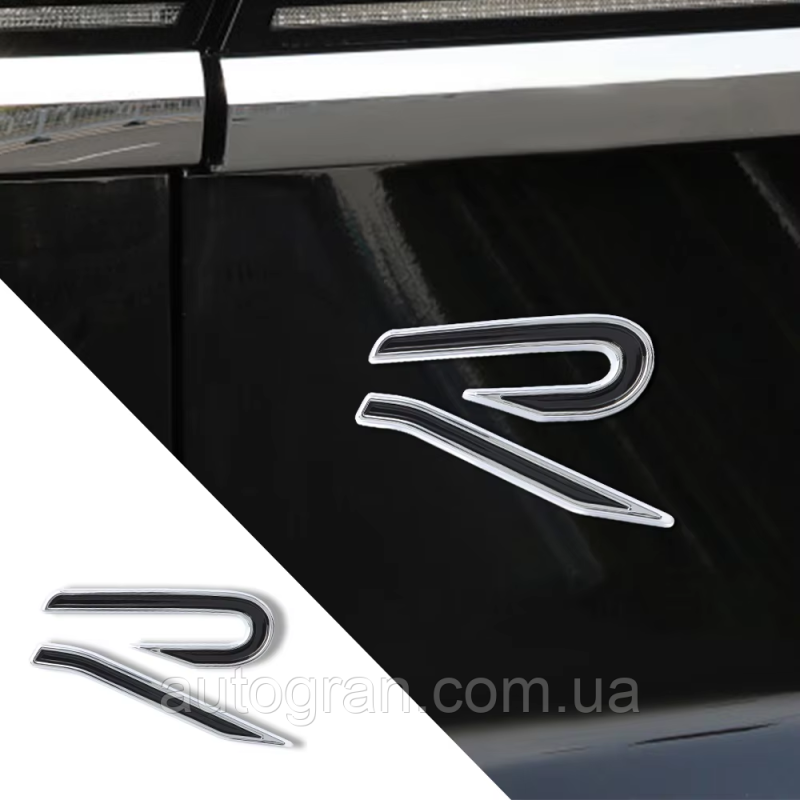 Емблема кузова VW Volkswagen R-line Rline новий тип чорна+хром