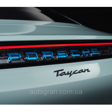 Емблема напис багажника Porsche Taycan чорна глянцева