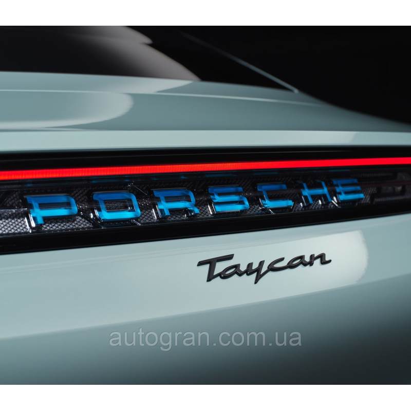 Емблема напис багажника Porsche Taycan чорна глянцева