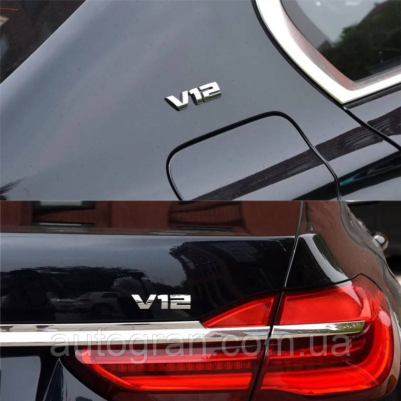 Емблема напис багажника BMW V12