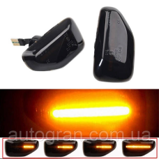 LED Покажчики повороту на крило Renault Dacia Duster 2017- Logan 2013- Sandero 2014- чёрные