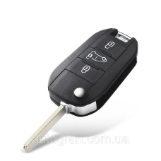 Корпус викидного ключа 3 кнопки Citroen Peugeot VA2