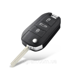 Корпус викидного ключа 3 кнопки Citroen Peugeot HU83