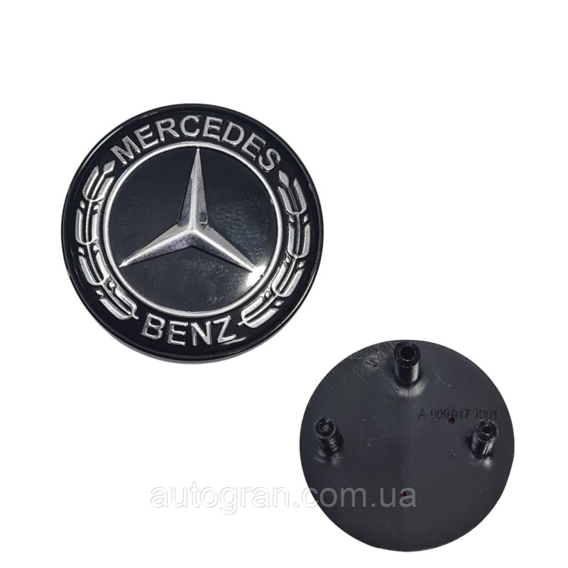 Емблема решітки радіатора Mercedes W222 W223 W213 W205 A0008171901 чорна з хромом