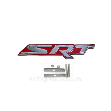 Емблема решітки радіатора Dodge Jeep Chrysler SRT червона 15см*3см
