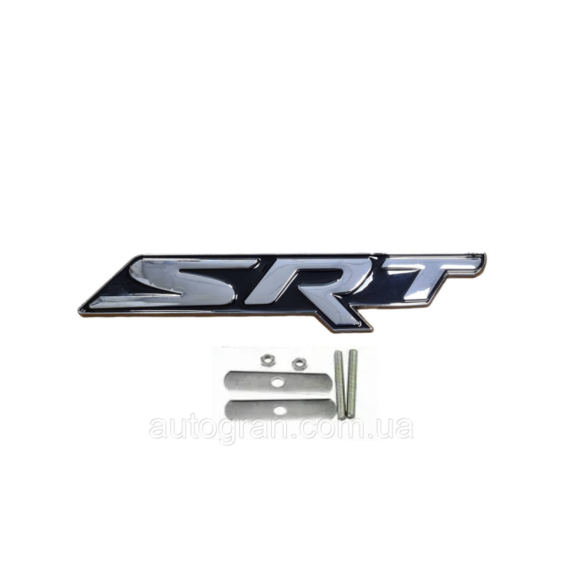 Емблема решітки радіатора Dodge Jeep Chrysler SRT чорна 15см*3см
