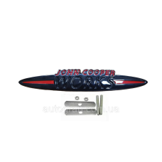 Емблема решітки радіатора Mini Cooper John Cooper Works 13.5x2.5см чорна