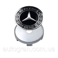 Заглушки ковпачки литих дисків Mercedes 60 мм чорні тип2