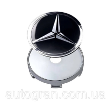 Заглушки ковпачки литих дисків Mercedes 60 мм чорні тип3