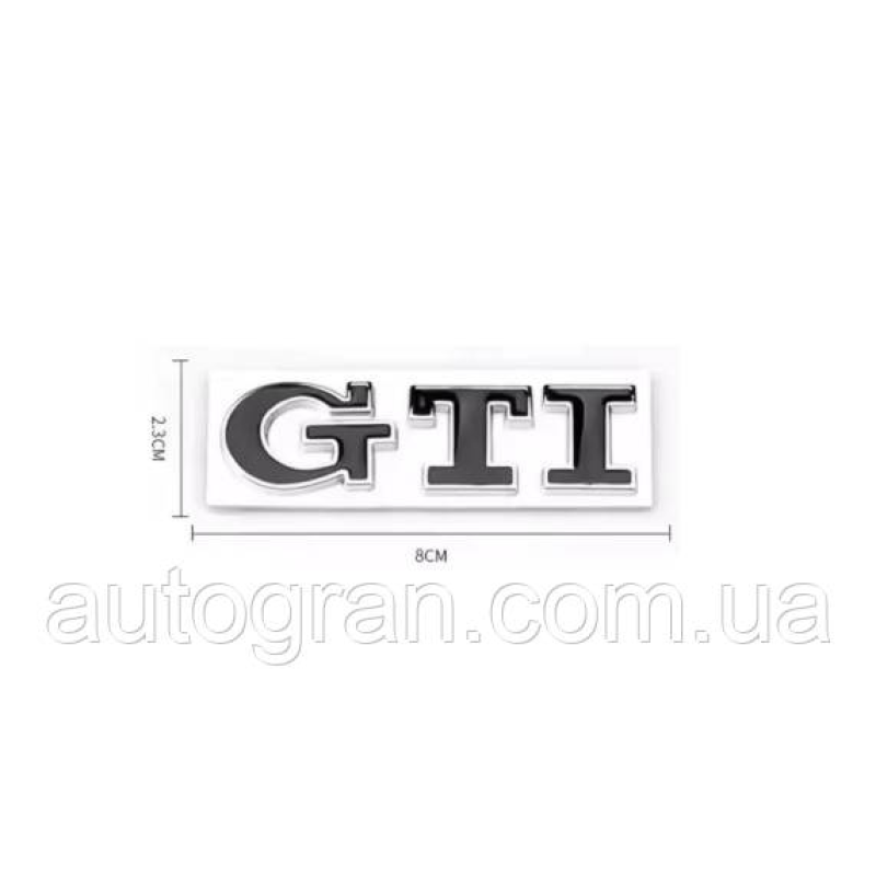 Емблема кузова GTI для VW Volkswagen Golf чорна+хром Емблема кузова GTI для VW Volkswagen Golf чорна+хром