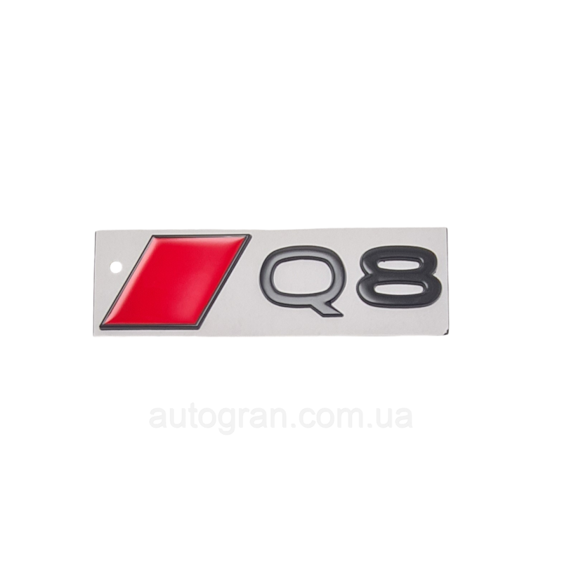 Емблема на кузов Audi Q8 чорна новий тип