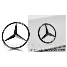 Емблема багажника зірка Mercedes GLS W167 чорна глянець