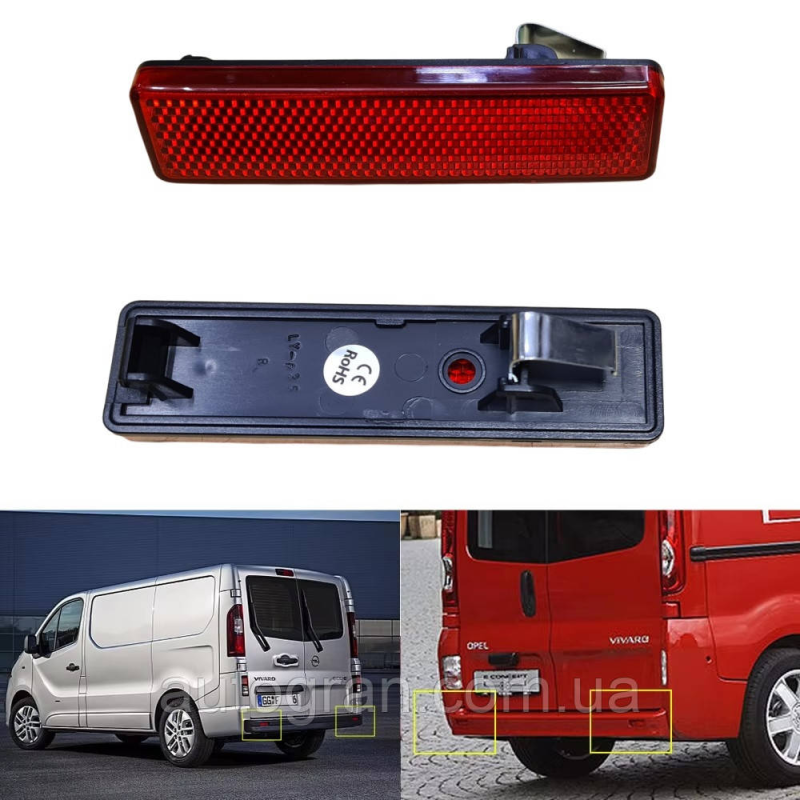 Відбивачі світла бампера Opel Vivaro Renault Trafic Nissan Primastar