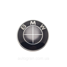 Емблема капота та багажника BMW 82mm чорна