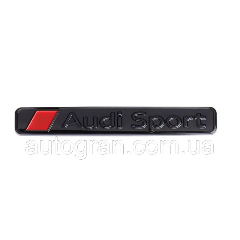Емблема кузова Audi Sport чорна глянцева