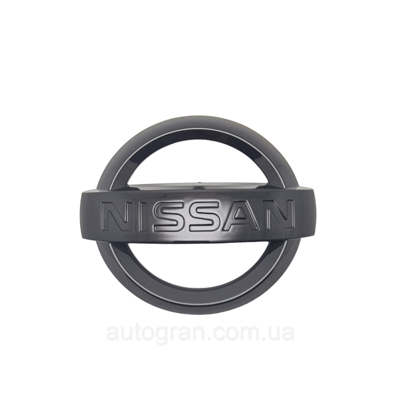 Емблема Nissan 128мм*108мм чорний глянець Емблема Nissan 128мм*108мм чорний глянець
