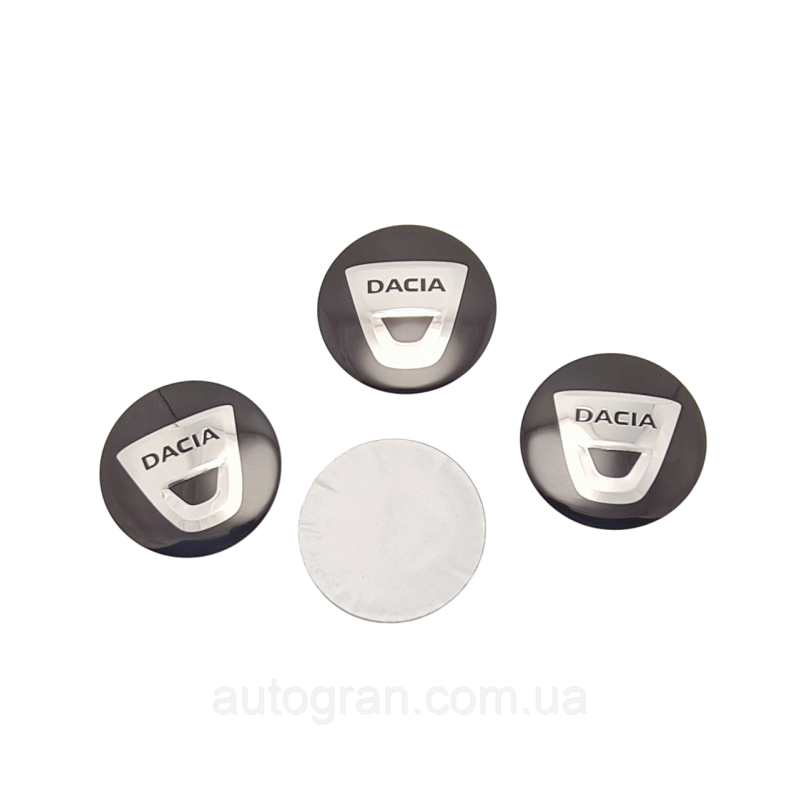 Наклейки на колпачки литих дисків Dacia 56мм чорні