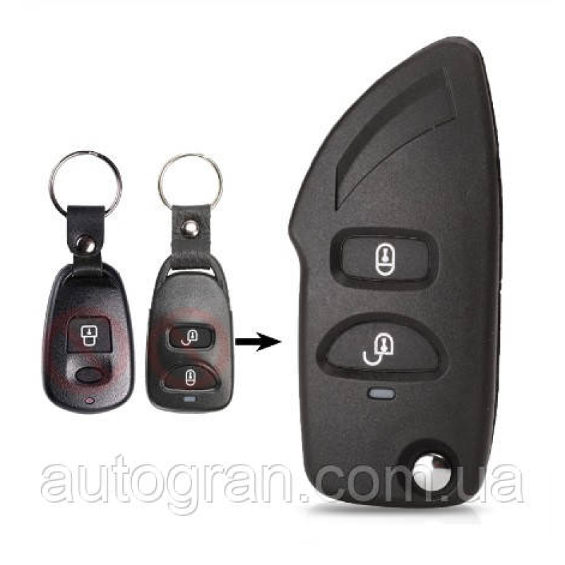 Ключ викидний для Hyundai Tucson Accent Santa Fe Elantra Getz Sonata 2 кнопки