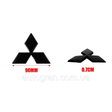 Емблема Mitsubishi 9см чорна