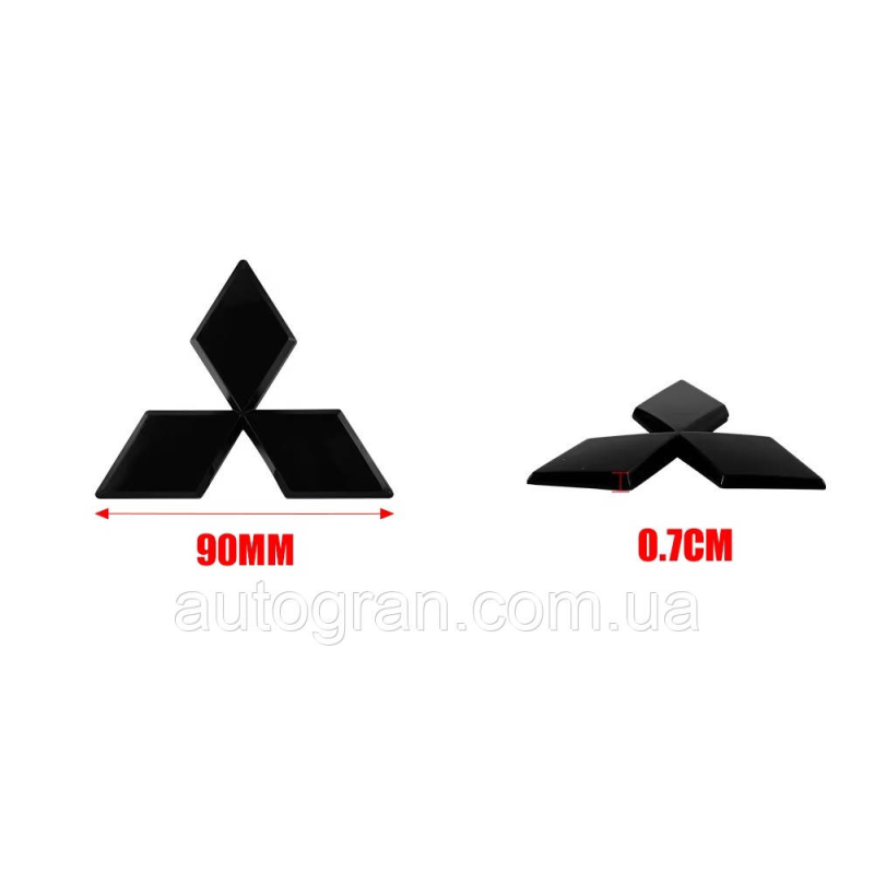Емблема Mitsubishi 9см чорна