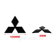 Емблема Mitsubishi 10см чорна
