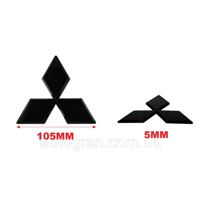 Емблема Mitsubishi 10.5см чорна