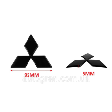 Емблема Mitsubishi 9.5см чорна