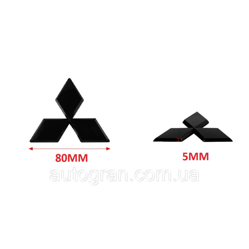 Емблема Mitsubishi 8см чорна