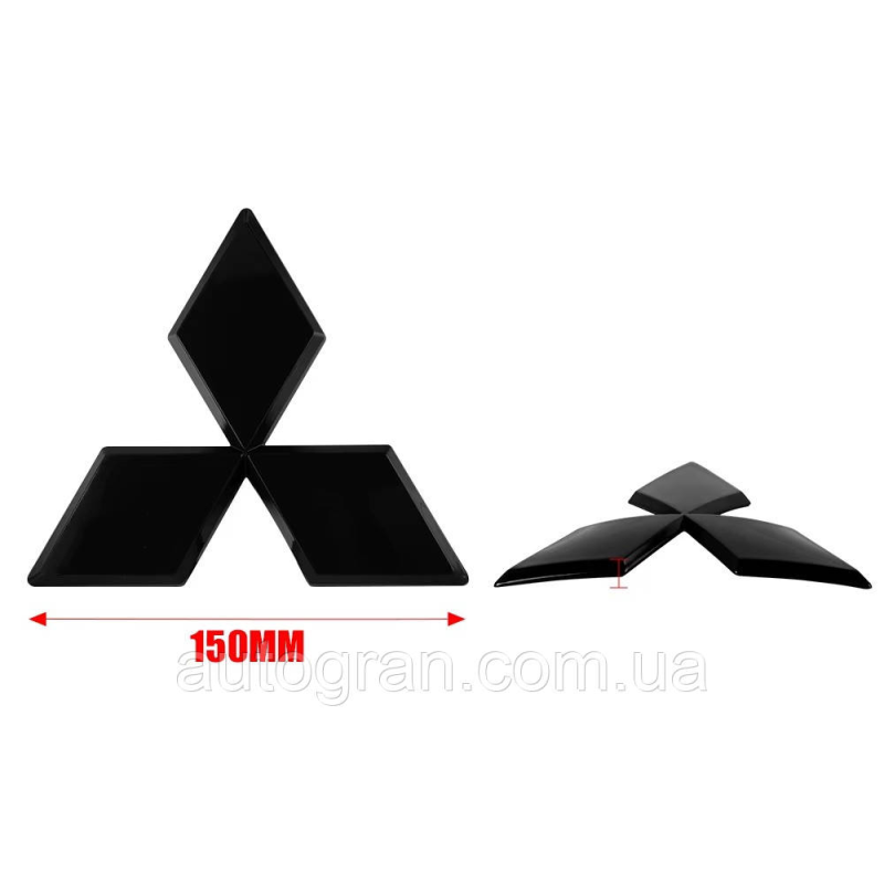 Емблема Mitsubishi 15см чорна Емблема Mitsubishi 15см чорна