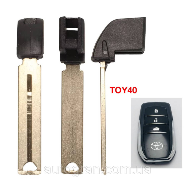 Змінна заготовка аварійного ключа для смарт ключа Toyota тип3 Toy40