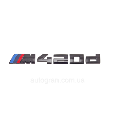 Емблема напис багажника BMW M420d чорний глянець