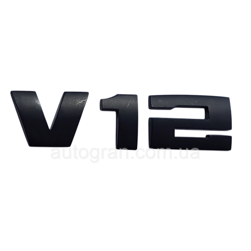 Емблема напис багажника BMW V12 чорна матова Емблема напис багажника BMW V12 чорна матова