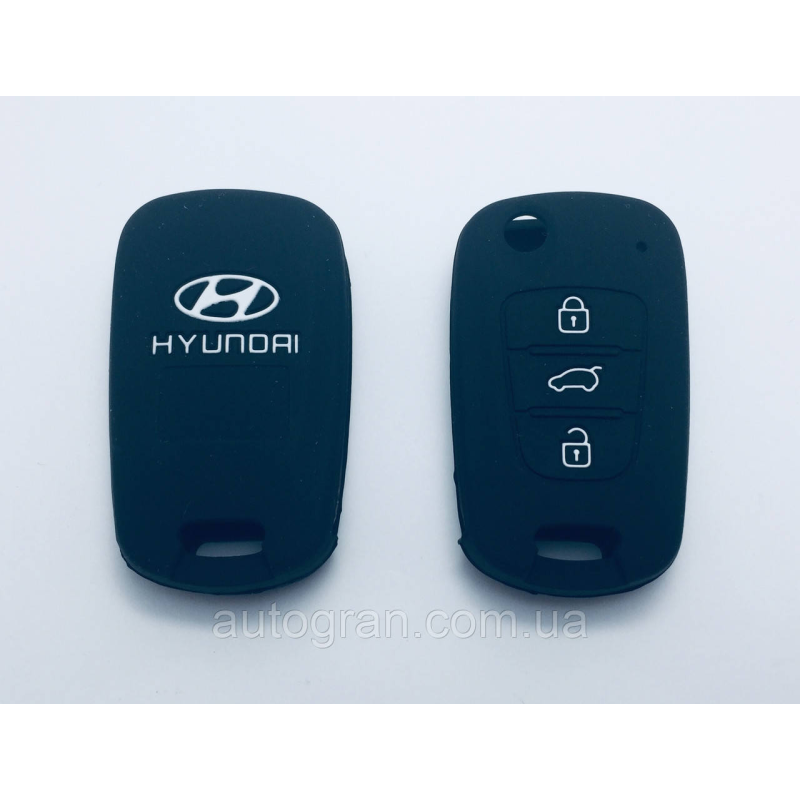Силіконовий чохол на викидний ключ Hyundai 3 кнопки Силіконовий чохол на викидний ключ Hyundai 3 кнопки