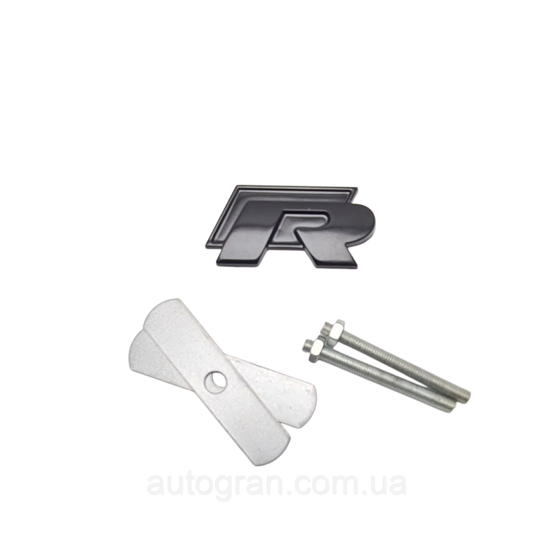 Емблема решітки радіатора VW Volkswagen R-line Rline чорний глянець тип2