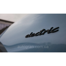 Емблема напис Porsche Electric чорна глянцева для Macan Taycan