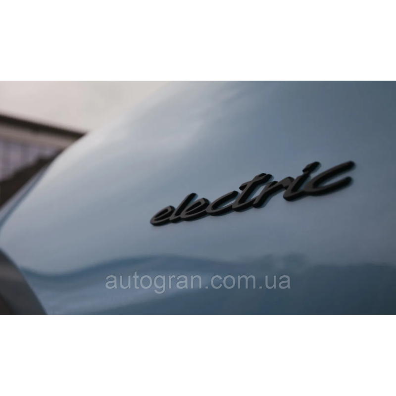 Емблема напис Porsche Electric чорна глянцева для Macan Taycan