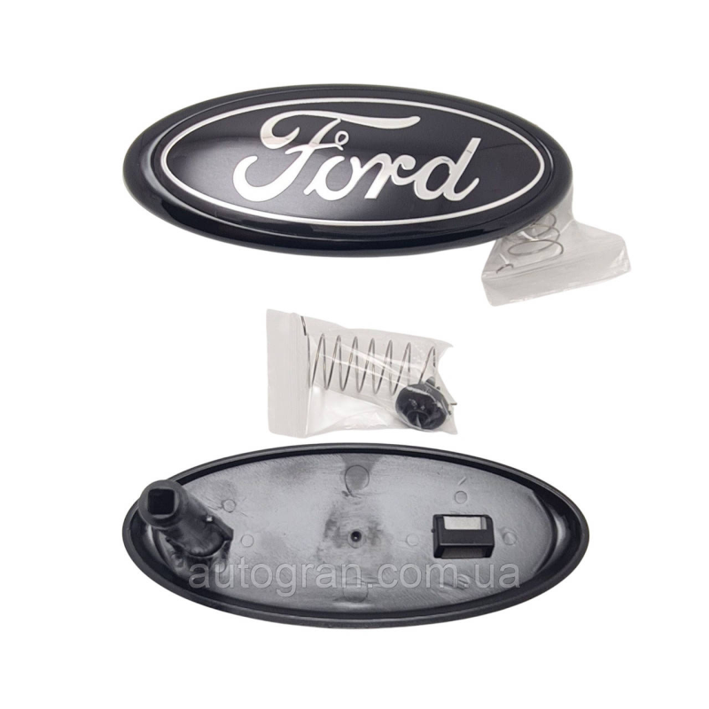 Емблема решітки радіатора Ford Focus Kuga Mondeo Connect 145мм*65мм 4M518216AA чорна+хром Емблема решітки радіатора Ford Focus Kuga Mondeo Connect 145мм*65мм 4M518216AA чорна+хром