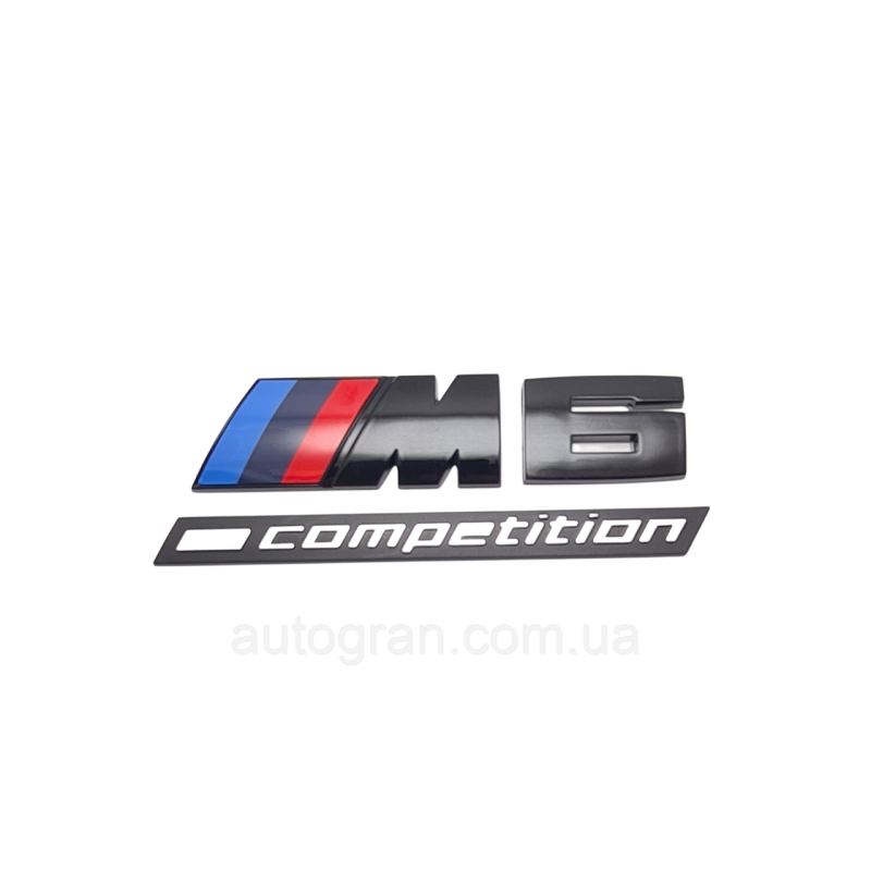 Емблема напис багажника BMW M6 competition чорний глянець