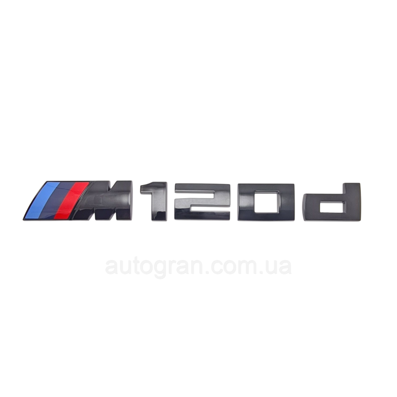Емблема напис багажника BMW M120d чорний глянець