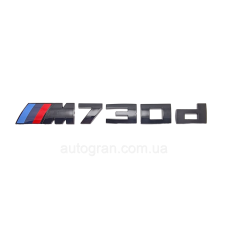 Емблема напис багажника BMW M730d чорний глянець