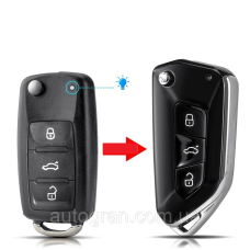 Корпус для тюнінгу викидного ключа Skoda Octavia Superb Fabia 2009-2015 3 кнопки