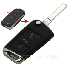 Корпус для тюнінгу викидного ключа Skoda Octavia Superb Fabia до 2009 р. 3 кнопки