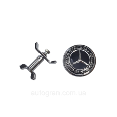 Емблема заглушка значка капота Mercedes хром з чорним