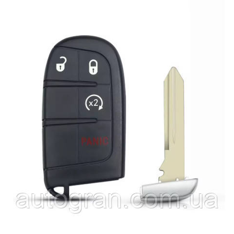 Корпус смарт ключа Chrysler Jeep Dodge Fiat 3+1 кнопки