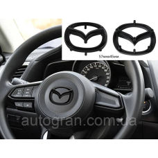 Емблема керма Mazda 57мм*45мм чорна