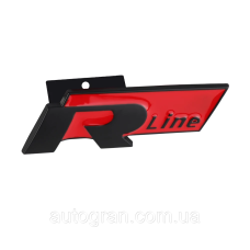 Емблема решітки радіатора VW Volkswagen R-line Rline чорно-червона тип1